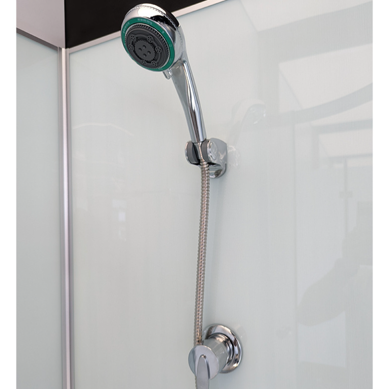 Dusjkabinett 90x90 cm Halvrundt med dusjkar WSH304B, matt krom