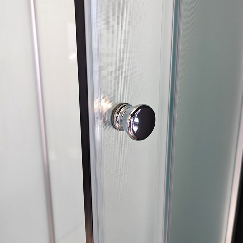 Dusjkabinett 90x90 cm Halvrundt med dusjkar WSH304B, matt krom