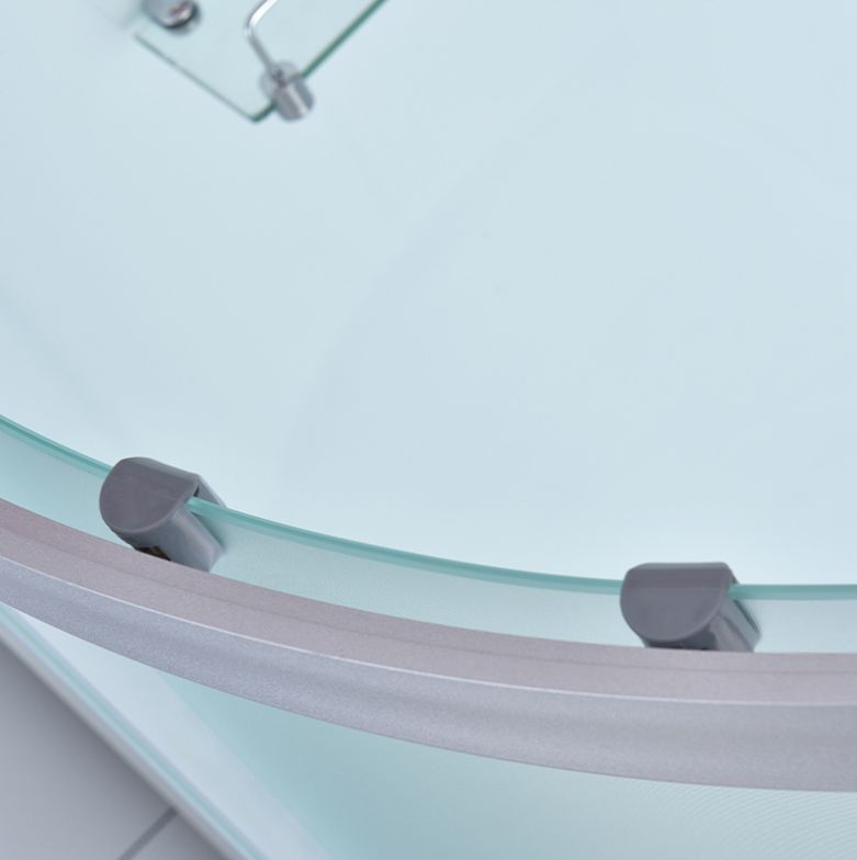 Dusjkabinett 80x80 cm Halvrundt med dusjkar WSH301A, matt krom