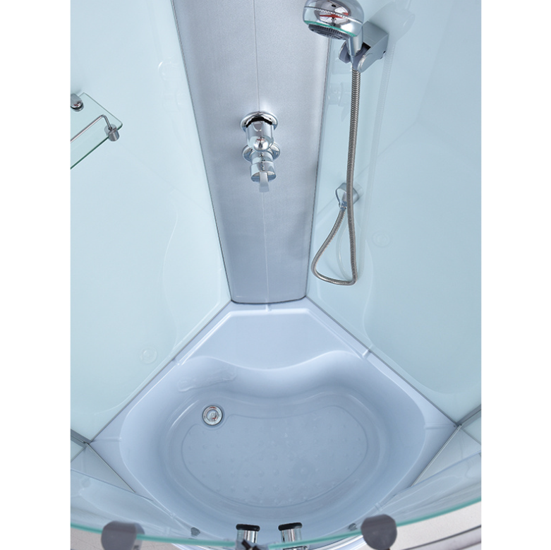 Dusjkabinett 80x80 cm Halvrundt med dusjkar WSH301A, matt krom