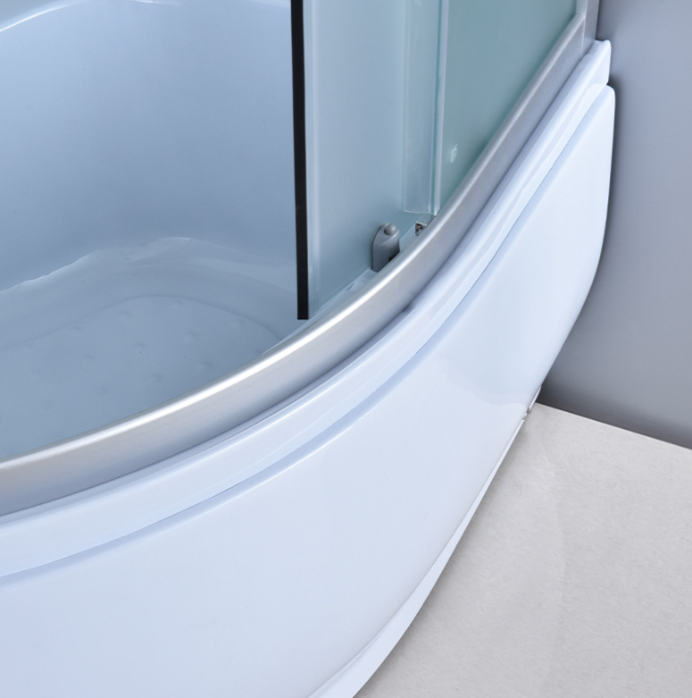 Dusjkabinett 80x80 cm Halvrundt med dusjkar WSH301A, matt krom