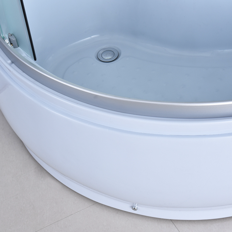 Dusjkabinett 80x80 cm Halvrundt med dusjkar WSH301A, matt krom