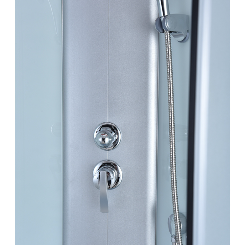 Dusjkabinett 80x80 cm Halvrundt med dusjkar WSH301A, matt krom
