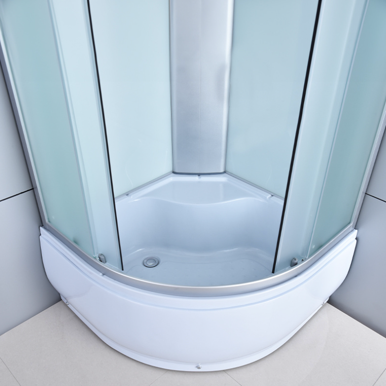 Dusjkabinett 80x80 cm Halvrundt med dusjkar WSH301A, matt krom