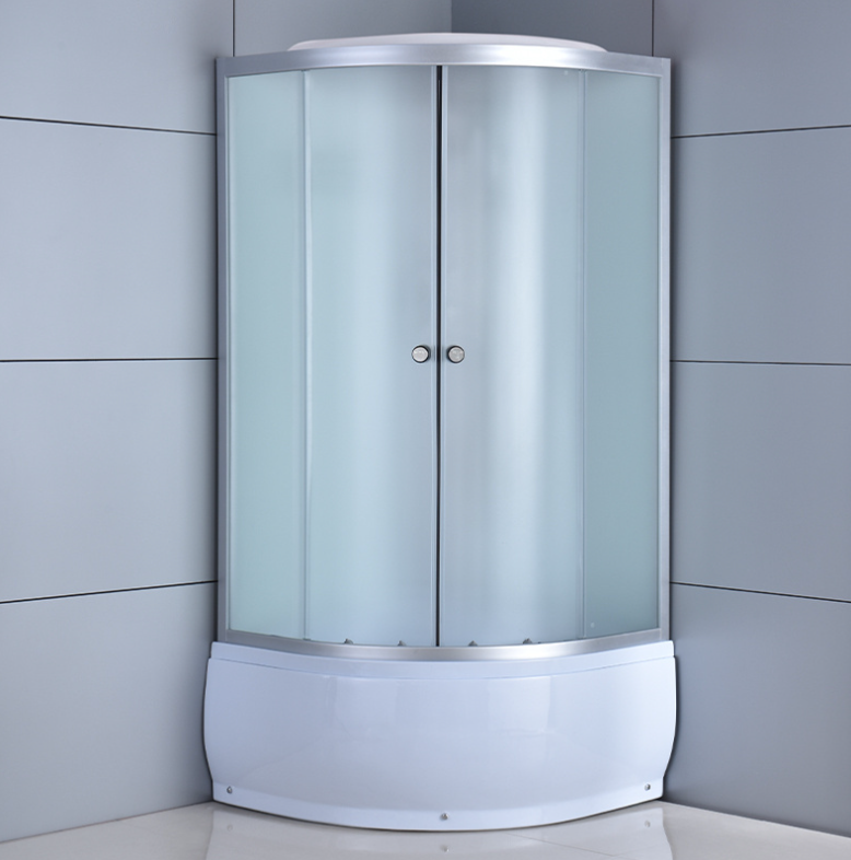 Dusjkabinett 80x80 cm Halvrundt med dusjkar WSH301A, matt krom