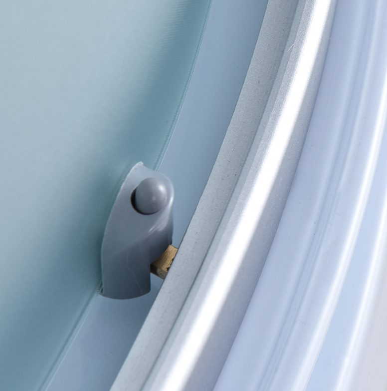 Dusjkabinett 100x100 cm Halvrundt med dusjkar WSH301C, matt krom