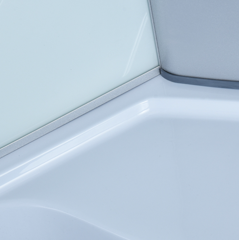 Dusjkabinett 100x100 cm Halvrundt med dusjkar WSH301C, matt krom