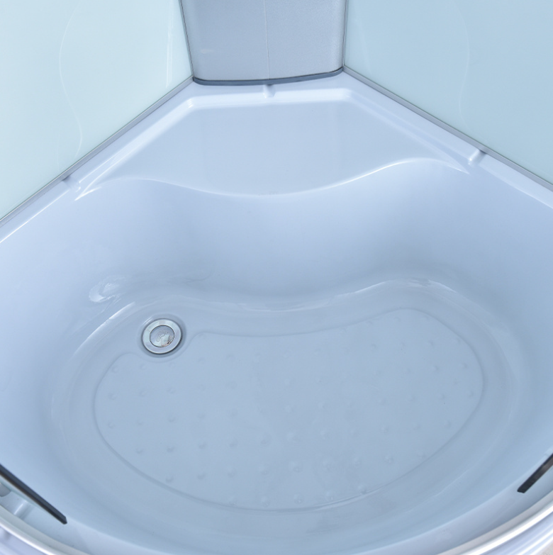 Dusjkabinett 100x100 cm Halvrundt med dusjkar WSH301C, matt krom