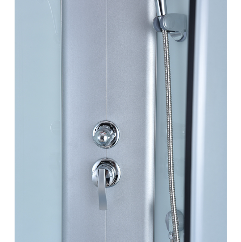 Dusjkabinett 100x100 cm Halvrundt med dusjkar WSH301C, matt krom