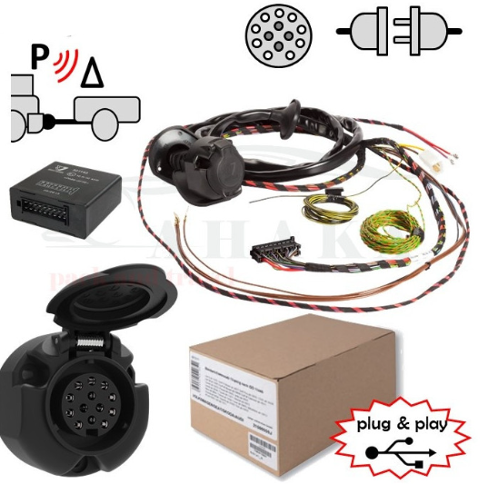 Kabelsett 13-pin Audi Q3 8U 2011-2018 dedikert ledningsnett med CAN-modul