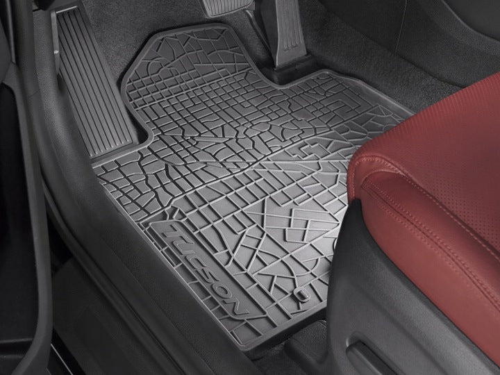 Hyundai OEM TPE-gummimatter til Hyundai Tucson III (2015–2020) – sett med 4, titanium svart med logo