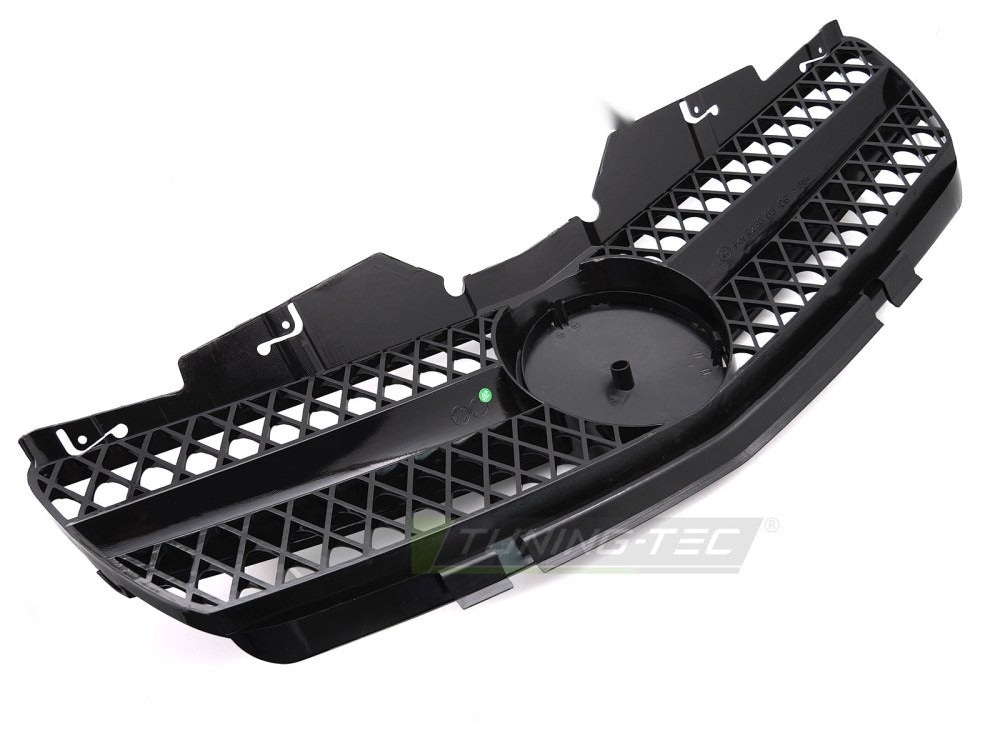 Grill Mercedes SL R230 01-06 sort med festedetaljer.