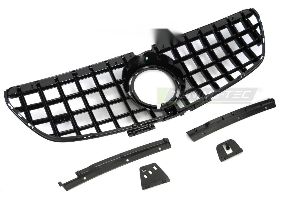 Grill Mercedes V-Klasse/Vito W447 20-23 sort med festedetaljer.
