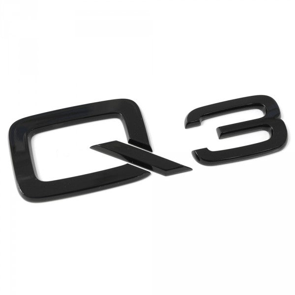 Originalt svart blankt emblem/logo til Audi Q3 Black Glossy for bakluke i ABS-materiale