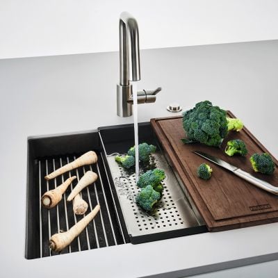 Franke Kanon KNG 110-52 kjøkkenvask i granitt Onyx sett ovenfra