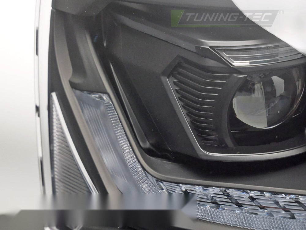 Frontlykter VW T5.1 10-15 sett fra siden — profil synlig.