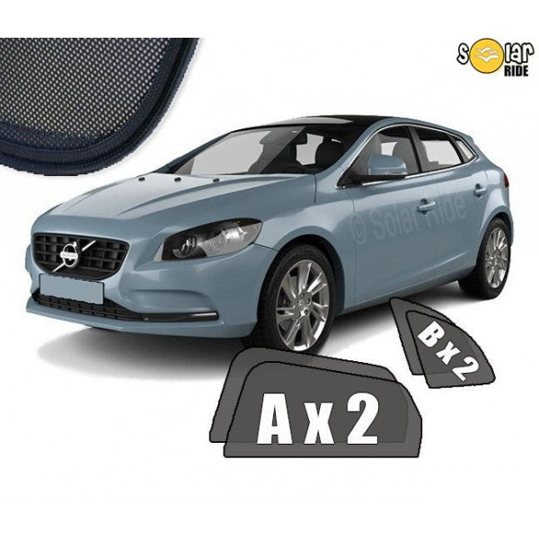 Sr solskjerm i akryl til Volvo V40 2012-2019 med enkel montering og vindavviser