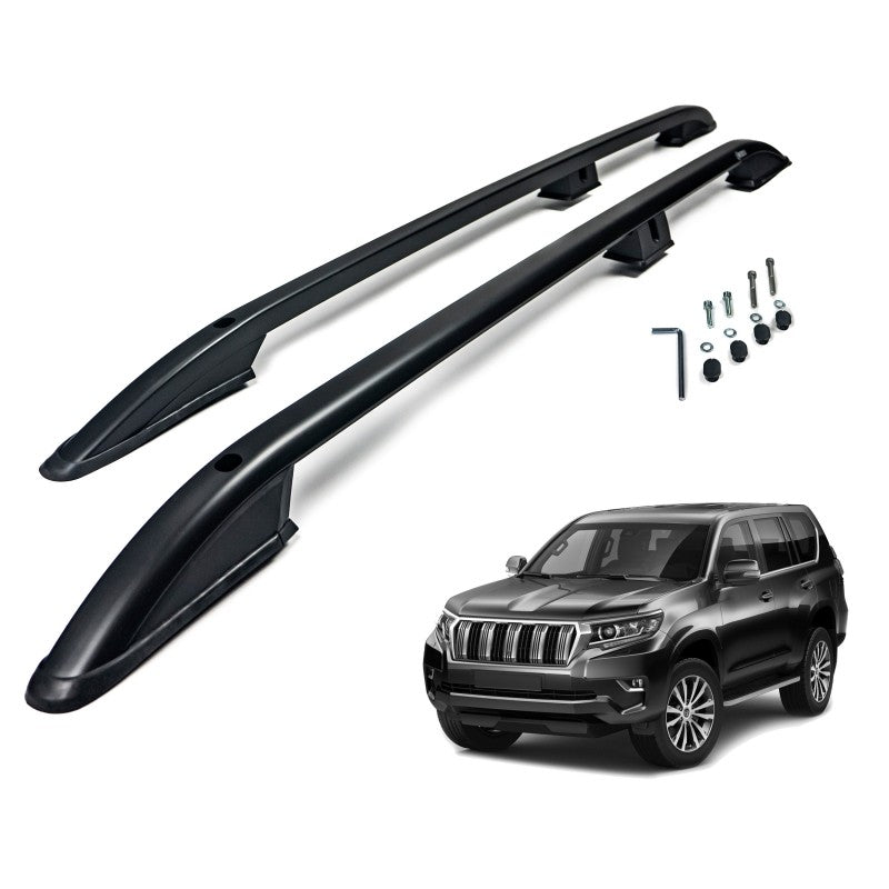 Takrails Turtle til Toyota Land Cruiser J150 - svart aluminiumsrekkverk for enkel montering og høy lastekapasitet