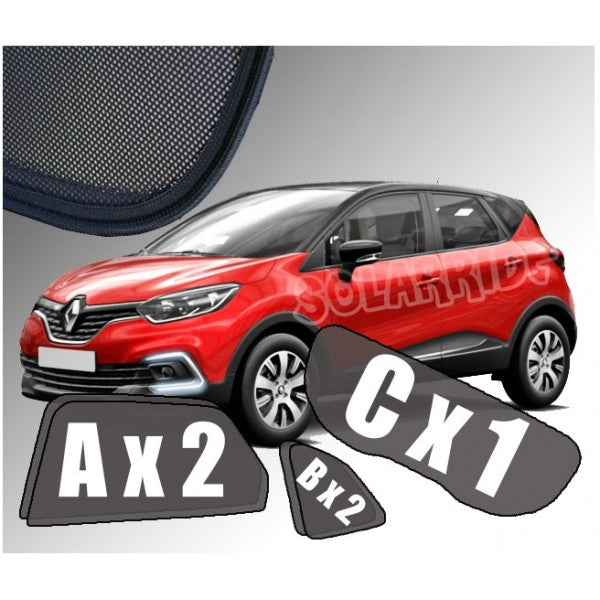 Sr solskjerm i akryl til Renault Captur I med enkel montering og vindavviserfunksjon
