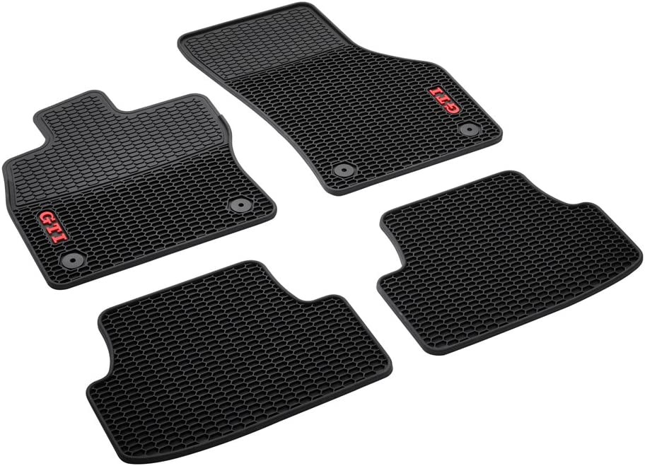 VAG OEM gulvmatter til Vw Golf VII GTI – gummi med røde GTI-logoer