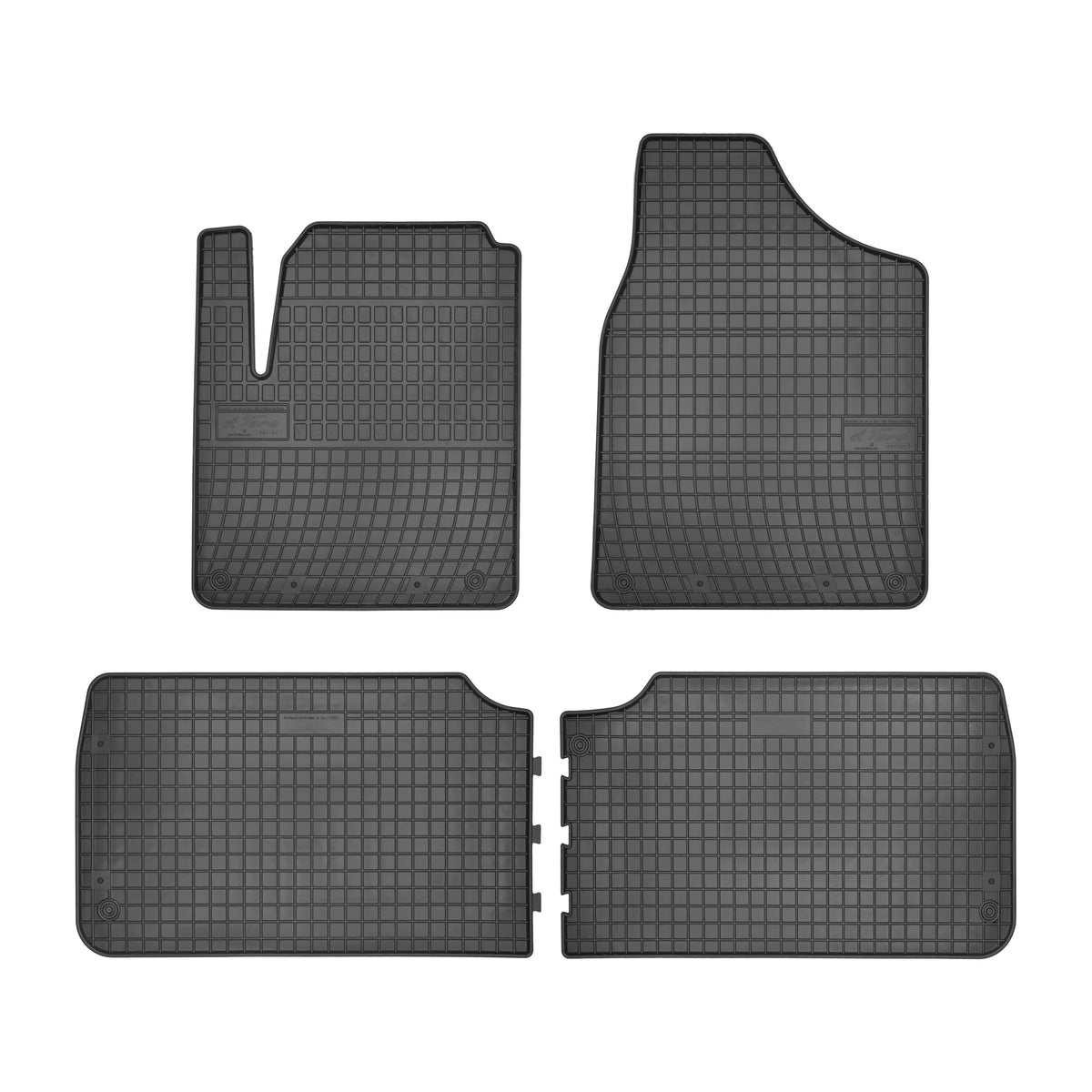 Frogum gummimatter til VW Sharan I (1995–2010) – svart, vanntett, med 1 cm sidekant, sett med 4 stk