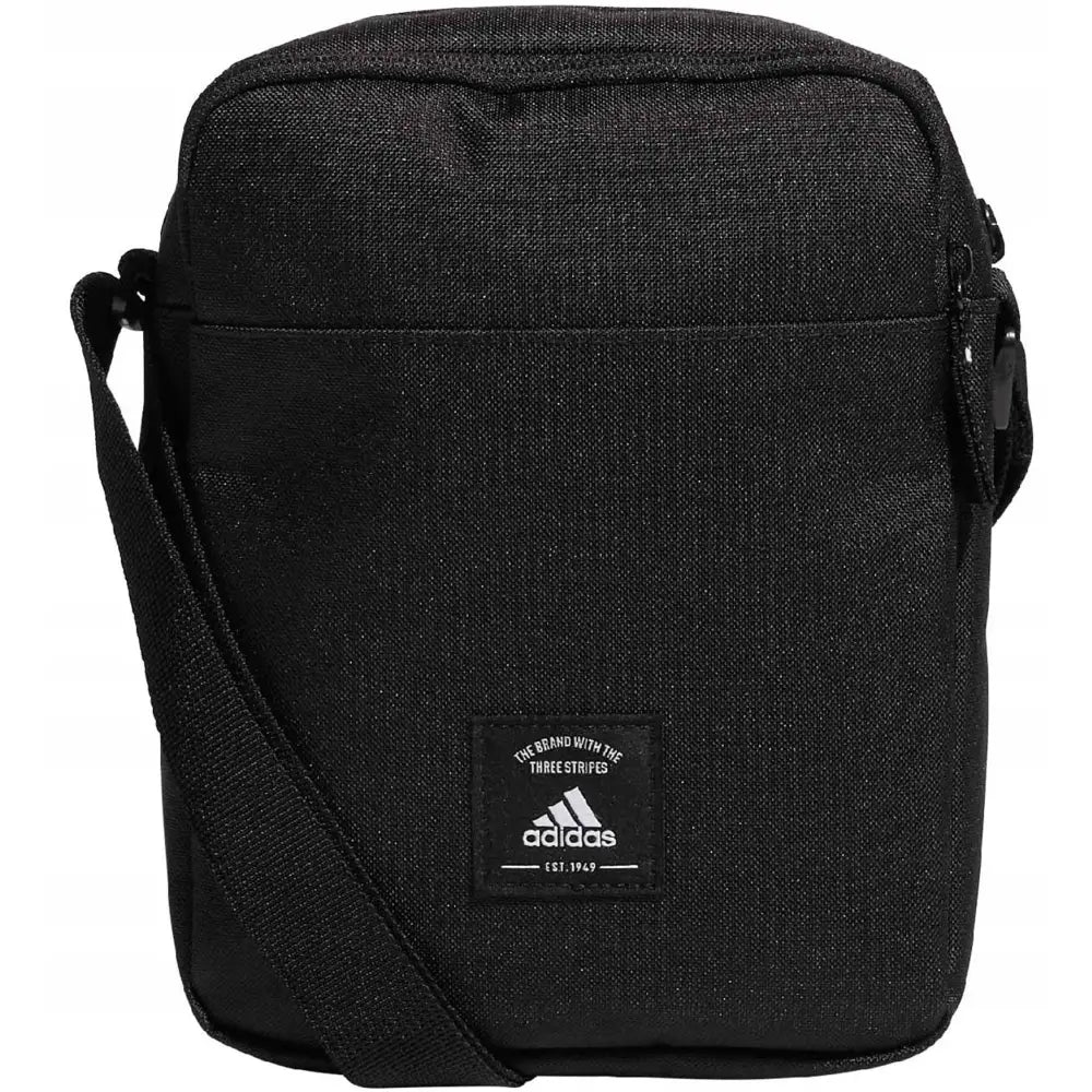 Adidas Ncl Wnlb skulderveske i sort tekstil, frontvisning med hvit logo og justerbar rem.