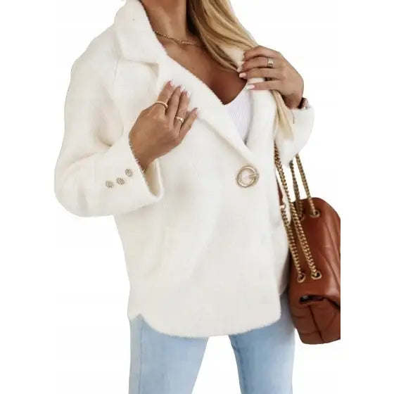 Alpakka Elegant Ullkåpe Varm Jakke