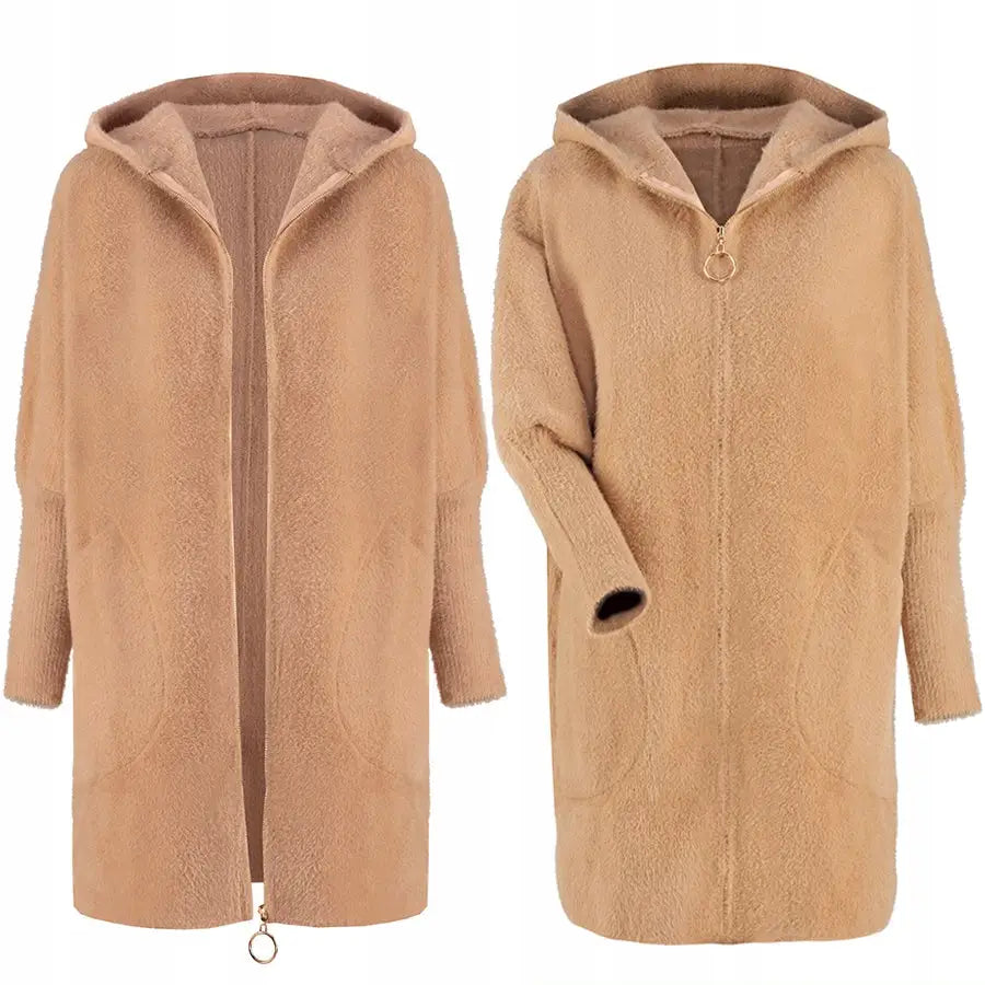 Alpakka-glidelås Ullfrakk Farger Oversized-lang - Beige v