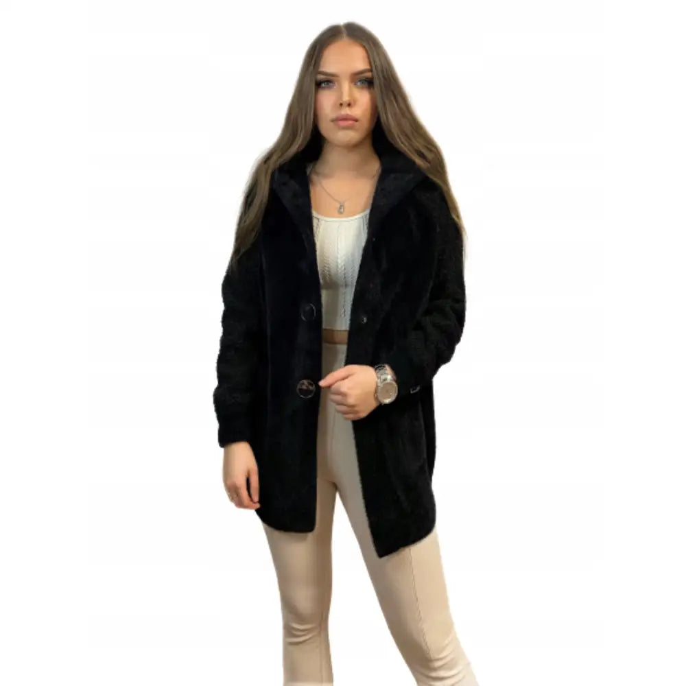 Alpakka Jakke Frakk med Hette_uni