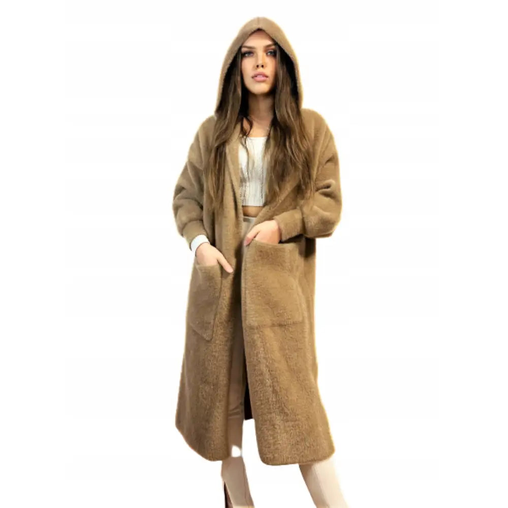 Alpakka Kåpe Cardigan med Hette