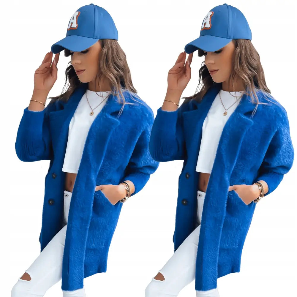 Alpakka Varm Damefrakk Jakke - Blå