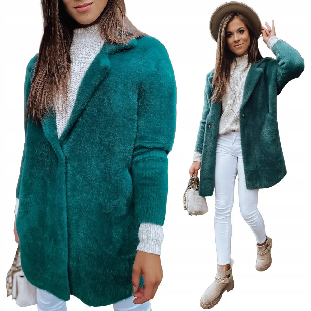 Alpakka Varm Damefrakk Jakke - Grønn