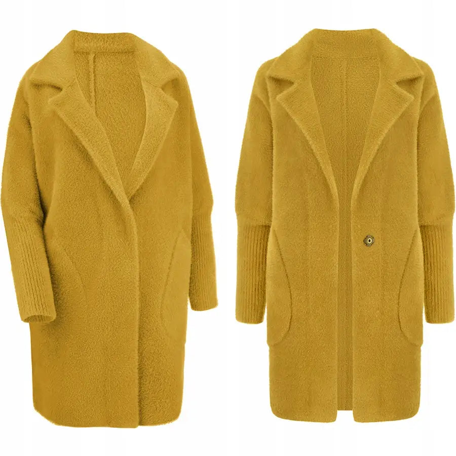 Alpakka Varm Kåpe Overtrekk Jakke Ull - Flerfarget