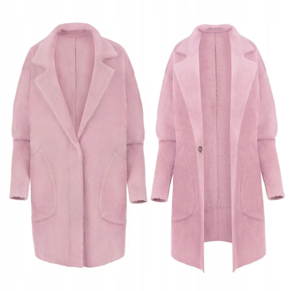 Alpakkafrakk Jakke Ullkrage Pulverrosa