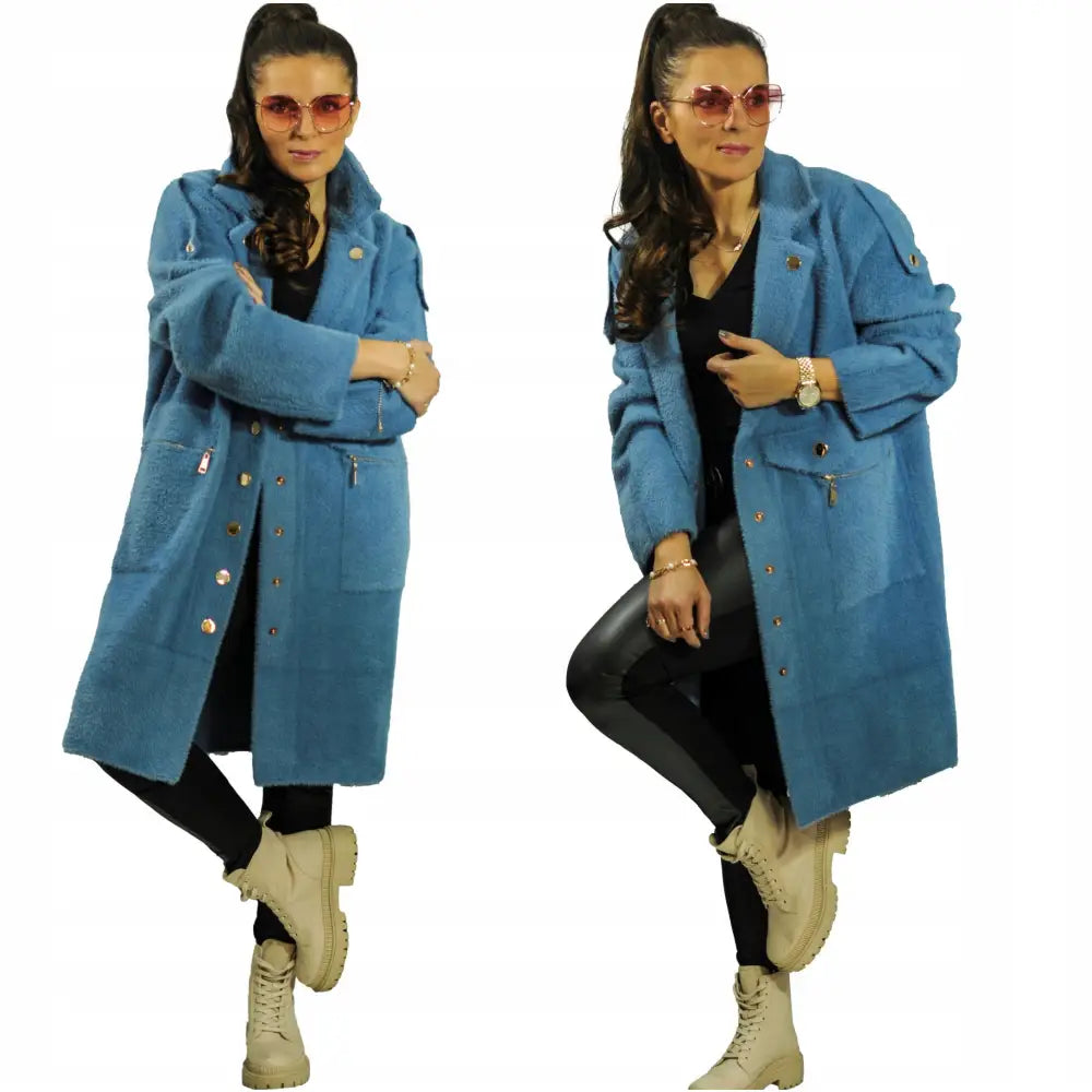 Alpakkafrakk med Gyldne Knapper Hq Plusstørrelse Jeans