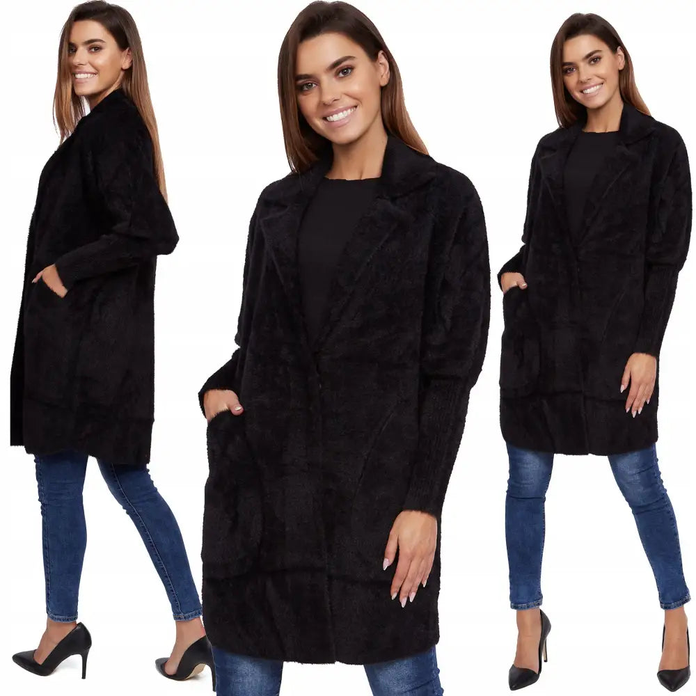 Alpakkafrakk med Oppreist Krage og Oversized Passform