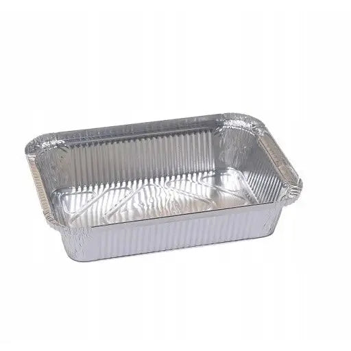 Aluminiumsform, rektangulær 870 ml, sett skrått ovenfra med bølgemønstret bunn og riflede sidekanter.