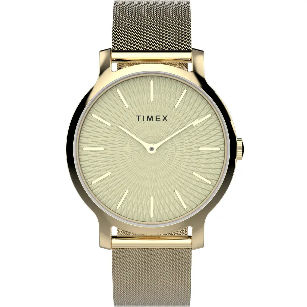 Analog Dameklokke på Mesh-lenke fra Timex Tw2v92800