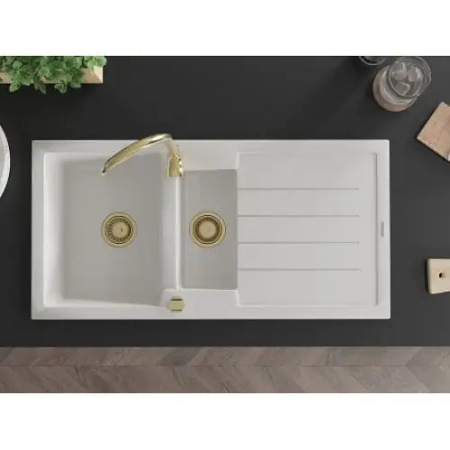 Andres Kjøkkenvask 1 1/2 Kum 1000x500 Mm Hvit - 6515101510-20-g