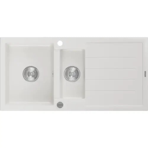 Andres Kjøkkenvask 1 1/2 Kum 1000x500 Mm Hvit - 6515101510-20
