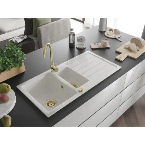 Andres Kjøkkenvask 1 1/2 Kum 1000x500 Mm Hvit - 6515101510-20-g