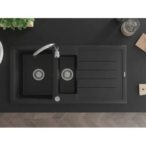 Andres Kjøkkenvask 1 1/2 Kum 1000x500 Mm Svart - 6515101510-77