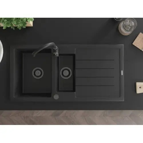 Andres Kjøkkenvask 1 1/2 Kum 1000x500 Mm Svart 6515101510-77-b