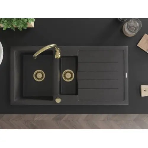 Andres Kjøkkenvask 1 1/2 Kum 1000x500 Mm Svart/grå - 6515101510-76-g