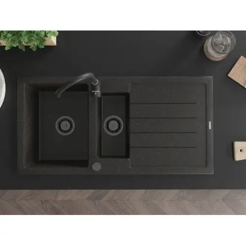 Andres Kjøkkenvask 1 1/2 Kum 1000x500 Mm Svart/gull 6515101510-75-b