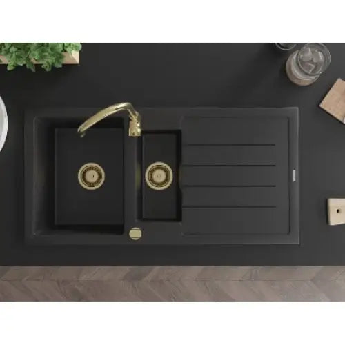 Andres Kjøkkenvask 1 1/2 Kum 1000x500 Mm Svart/sølv - 6515101510-73-g