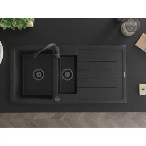 Andres Kjøkkenvask 1 1/2 Kum 1000x500 Mm Svart/sølv 6515101510-73-b