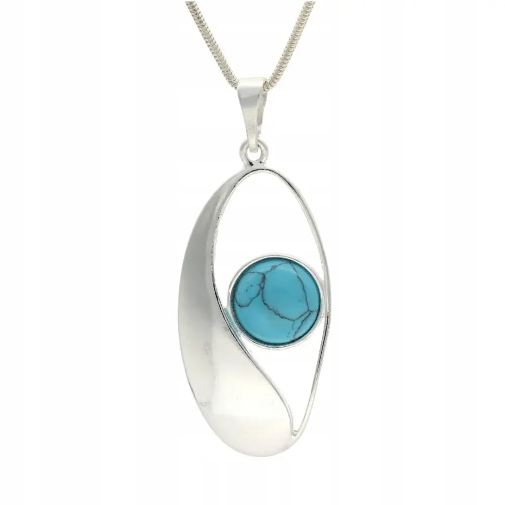 Charm Sølv Anheng med Syntetisk Turkis til Kjede