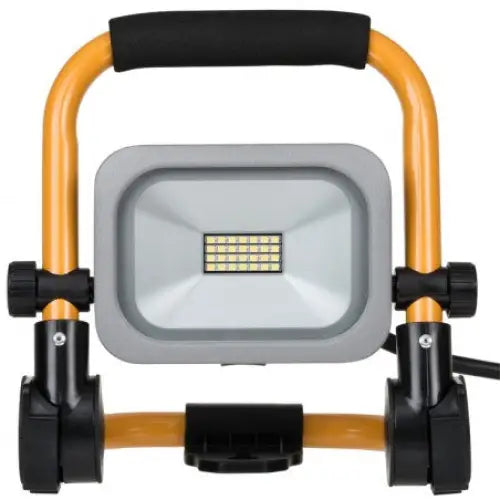 Arbeidslys SLIM LED 950lm, frontvisning som fremhever det gule stativet og rektangulære lysfeltet.