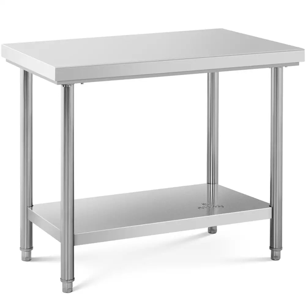Arbeidsbenk for Restauranter med Sentral Hylle i Stål 100 x 60 Cm